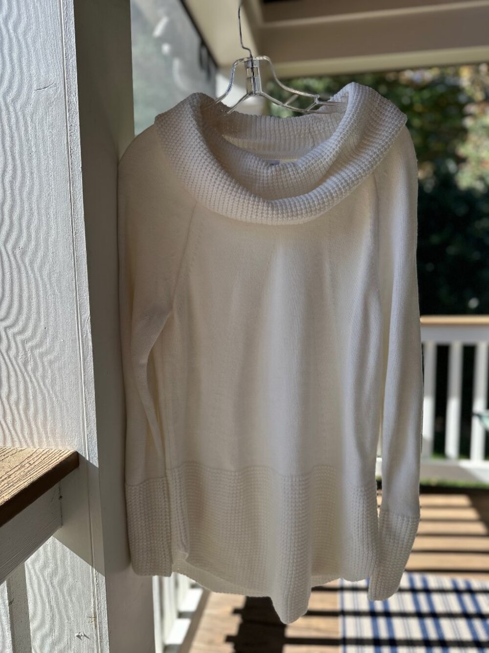 Calvin Klein Big Cowl Neck Pullover Sweater Ivory White Women's Size M